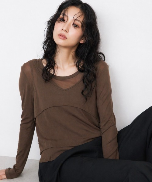 Shelly island（シェリーアイランド）の「マルチウェイメッシュプルオーバー（Tシャツ/カットソー・レディース・ブラック/ホワイト/カーキ・FREE）」の2枚目の写真