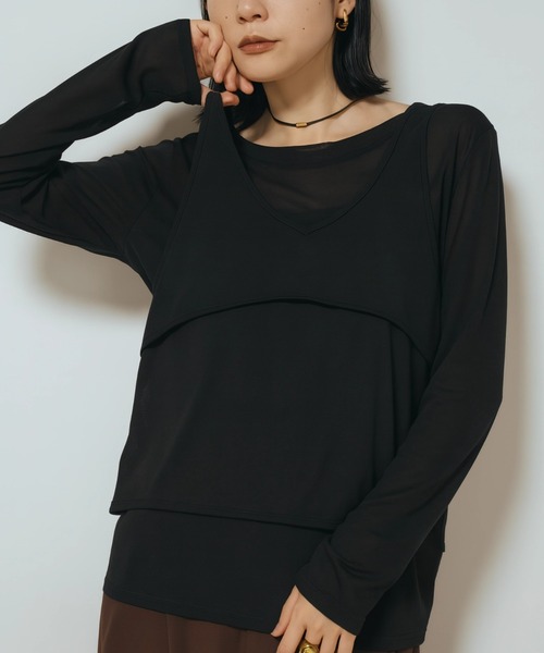 Shelly island（シェリーアイランド）の「マルチウェイメッシュプルオーバー（Tシャツ/カットソー・レディース・ブラック/ホワイト/カーキ・FREE）」の3枚目の写真