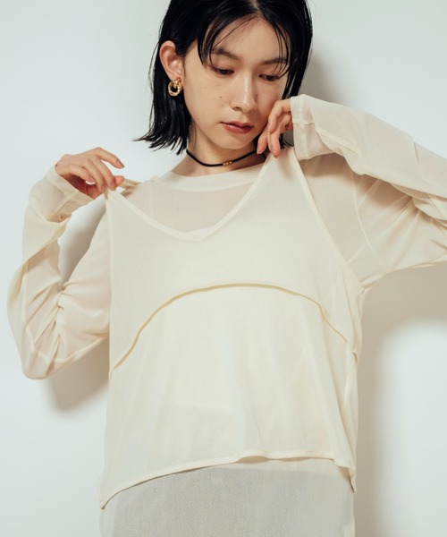 Shelly island（シェリーアイランド）の「マルチウェイメッシュプルオーバー（Tシャツ/カットソー・レディース・ブラック/ホワイト/カーキ・FREE）」の21枚目の写真