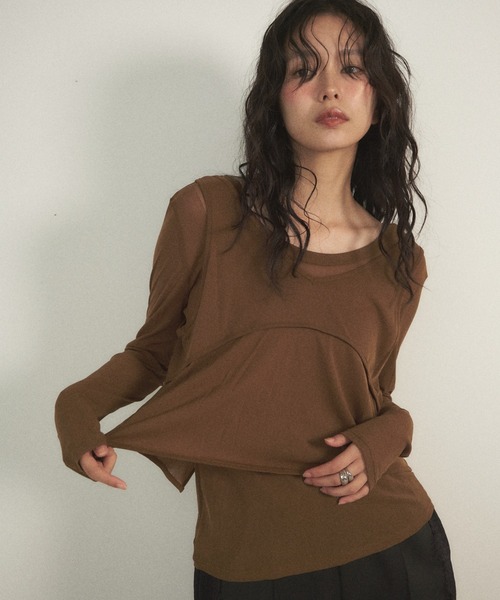 Shelly island（シェリーアイランド）の「マルチウェイメッシュプルオーバー（Tシャツ/カットソー・レディース・ブラック/ホワイト/カーキ・FREE）」の4枚目の写真