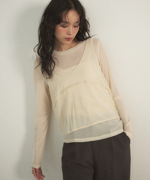 Shelly island（シェリーアイランド）の「マルチウェイメッシュプルオーバー（Tシャツ/カットソー・レディース・ブラック/ホワイト/カーキ・FREE）」の14枚目の写真