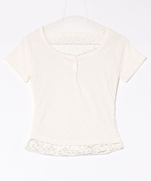frunco（フランコ）の「小花柄レイヤーTシャツ（Tシャツ/カットソー・レディース・アイボリー/グリーン/ブルー/ピンク/ネイビー・ONE SIZE）」の6枚目の写真