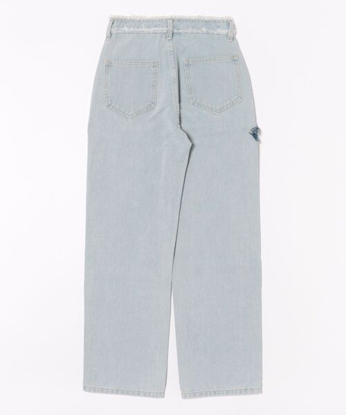 Mayree（メイリー）の「【Mayree】切りっぱなし 加工 蝶々 バギーパンツ デニム（デニムパンツ・レディース・ブルー・SMALL/LARGE/MEDIUM）」の2枚目の写真