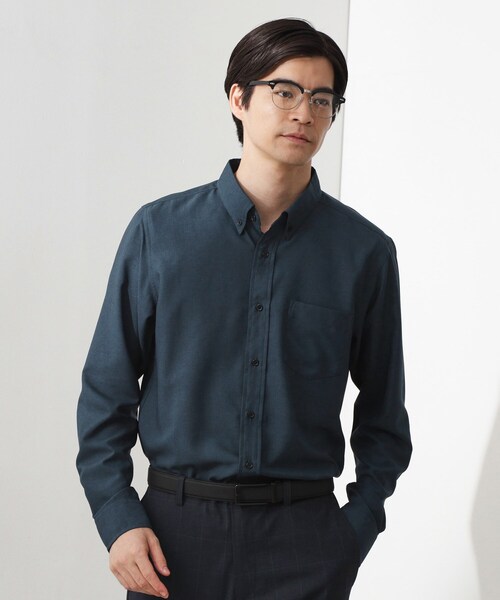 THE SHOP TK (ザ ショップ ティーケー )の「スムースファイバー長袖シャツ 【吸水速乾/UVカット/軽量/イージーケア】(シャツ/ブラウス・メンズ・ベージュ/ブルー系その他/ブラック・01/02/03/04)」の3枚目の写真