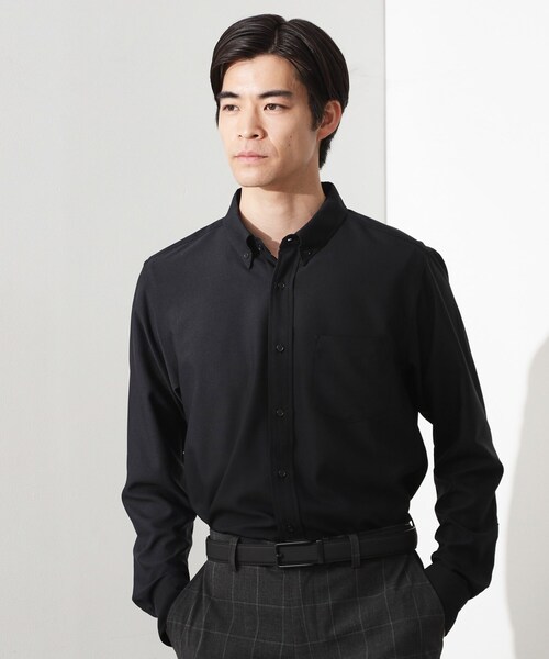 THE SHOP TK (ザ ショップ ティーケー )の「スムースファイバー長袖シャツ 【吸水速乾/UVカット/軽量/イージーケア】(シャツ/ブラウス・メンズ・ベージュ/ブルー系その他/ブラック・01/02/03/04)」の2枚目の写真