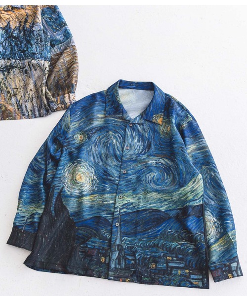 LAKOLE（ラコレ）の「【ラコレ アート】絵画グラフィックシャツ / 588517（シャツ/ブラウス・メンズ・イエロー/ブルー・LARGE/MEDIUM）」の2枚目の写真