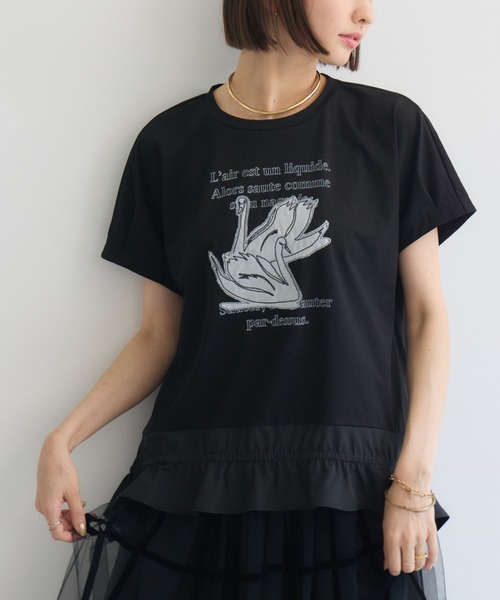 KATHARINE ROSS(キャサリンロス)の「【KATHARINE ROSS】白鳥の湖プルオーバー(Tシャツ/カットソー・レディース・ホワイト/ブラック・MEDIUM)」の2枚目の写真
