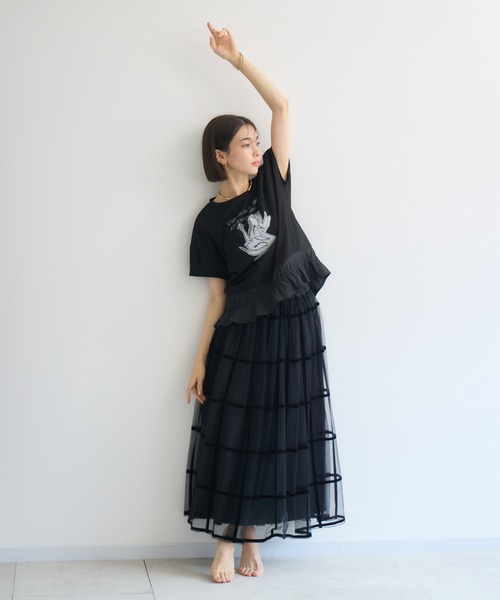 KATHARINE ROSS(キャサリンロス)の「【KATHARINE ROSS】白鳥の湖プルオーバー(Tシャツ/カットソー・レディース・ホワイト/ブラック・MEDIUM)」の4枚目の写真