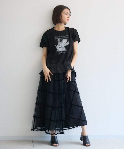 KATHARINE ROSS(キャサリンロス)の「【KATHARINE ROSS】白鳥の湖プルオーバー(Tシャツ/カットソー・レディース・ホワイト/ブラック・MEDIUM)」の5枚目の写真