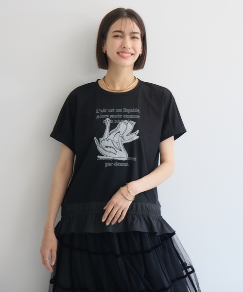 KATHARINE ROSS(キャサリンロス)の「【KATHARINE ROSS】白鳥の湖プルオーバー(Tシャツ/カットソー・レディース・ホワイト/ブラック・MEDIUM)」の10枚目の写真