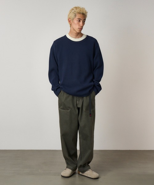 Gramicci(グラミチ)の「WAFFLE CREW|ワッフルクルー UNISEX(Tシャツ/カットソー・メンズ・ターコイズブルー/ライトグリーン/ライトグレー/ネイビー・M/L/S/XL)」の1枚目の写真