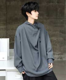 neos | 【neos】ルーズシルエット ドレープ ハイネック ロングスリーブ プルオーバー シャツ(シャツ/ブラウス)