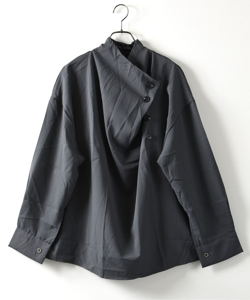 neos(ネオス)の「【neos】ルーズシルエット ドレープ ハイネック ロングスリーブ プルオーバー シャツ(シャツ/ブラウス・メンズ・ブラック/グレー・MEDIUM/LARGE/X-LARGE)」の15枚目の写真