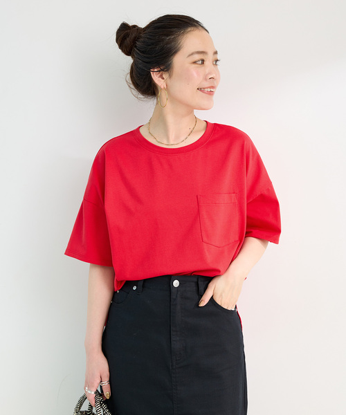 セール】ウォッシャブル / 接触冷感 / ポケット付きラウンドTEE（T