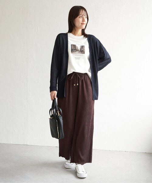 ikka（イッカ）の「シアーフライスドルマンカーディガン（カーディガン/ボレロ・レディース・ベージュ/ネイビー/ダークベージュ・M/L/S）」の5枚目の写真