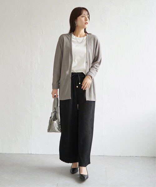 ikka（イッカ）の「シアーフライスドルマンカーディガン（カーディガン/ボレロ・レディース・ベージュ/ネイビー/ダークベージュ・M/L/S）」の7枚目の写真