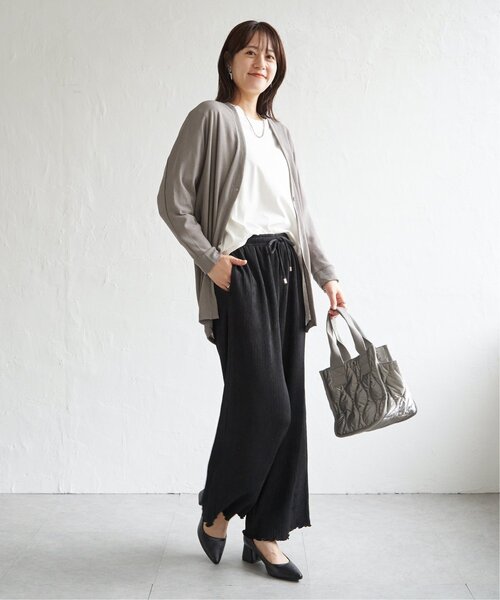 ikka（イッカ）の「シアーフライスドルマンカーディガン（カーディガン/ボレロ・レディース・ベージュ/ネイビー/ダークベージュ・M/L/S）」の8枚目の写真