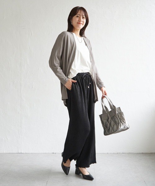 ikka（イッカ）の「シアーフライスドルマンカーディガン（カーディガン/ボレロ・レディース・ベージュ/ネイビー/ダークベージュ・M/L/S）」の15枚目の写真