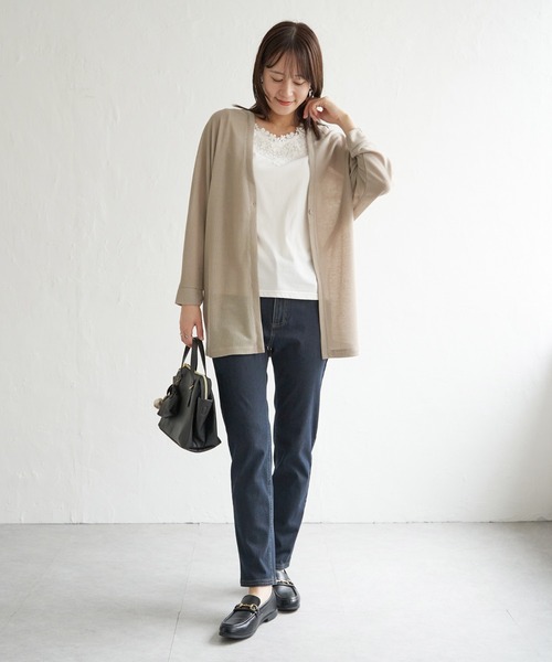 ikka（イッカ）の「シアーフライスドルマンカーディガン（カーディガン/ボレロ・レディース・ベージュ/ネイビー/ダークベージュ・M/L/S）」の18枚目の写真