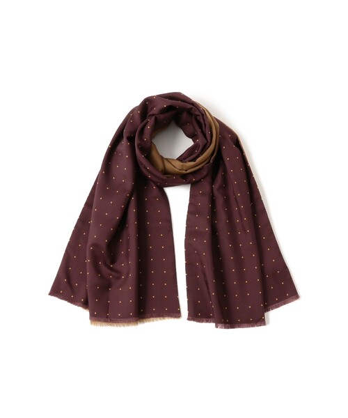 Seaward & Stearn / シルクxウール リバーシブル ドット ストール