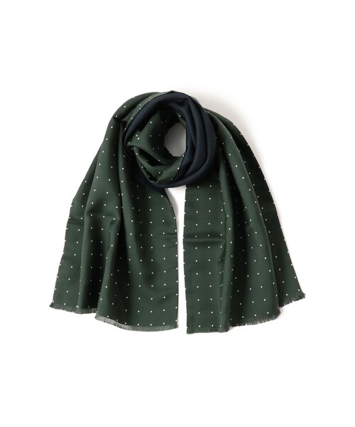 Seaward & Stearn ドット柄ストール Seaward & Stearn / シルクxウール リバーシブル ドット ストール
