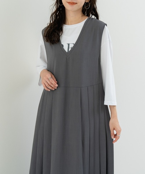 refinedworks(リファインドワークス)の「【refinedworks】一枚で主役になる プリーツジャンスカ!(ワンピース・レディース・グレー/ブラック・FREE)」の9枚目の写真