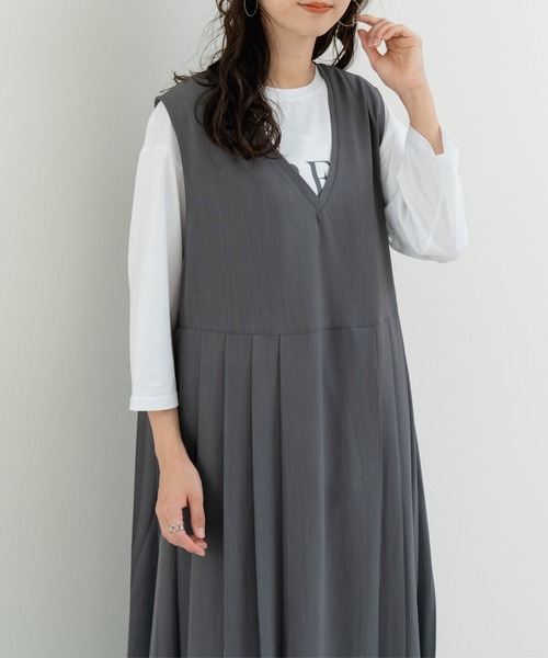 refinedworks(リファインドワークス)の「【refinedworks】一枚で主役になる プリーツジャンスカ!(ワンピース・レディース・グレー/ブラック・FREE)」の10枚目の写真