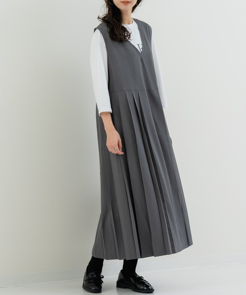 refinedworks(リファインドワークス)の「【refinedworks】一枚で主役になる プリーツジャンスカ!(ワンピース・レディース・グレー/ブラック・FREE)」の20枚目の写真