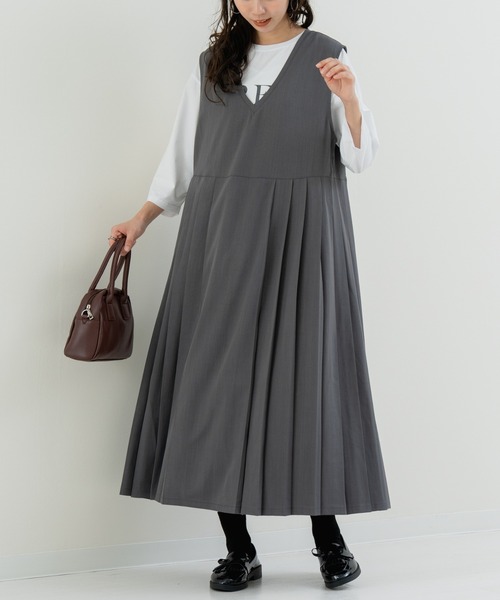 refinedworks(リファインドワークス)の「【refinedworks】一枚で主役になる プリーツジャンスカ!(ワンピース・レディース・グレー/ブラック・FREE)」の3枚目の写真