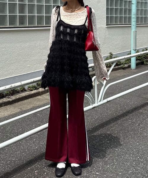 CIAOPANIC（チャオパニック）の「ループヤーンニットチュニックキャミワンピ（チュニック・レディース・ブラウン/ブラック/カーキ/アイボリー・ONE SIZE）」の10枚目の写真