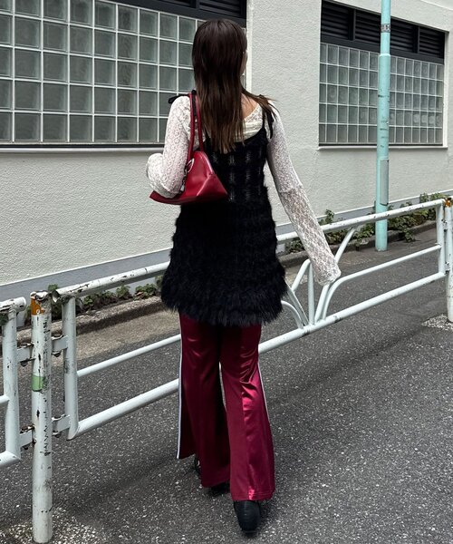 CIAOPANIC（チャオパニック）の「ループヤーンニットチュニックキャミワンピ（チュニック・レディース・ブラウン/ブラック/カーキ/アイボリー・ONE SIZE）」の12枚目の写真