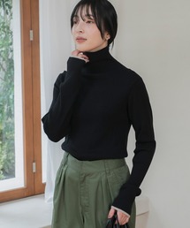 THE CRAFT CREW PRODUCTS(ザクラフトクループロダクツ)の〈吸湿発熱〉ライン配色 ウォッシャブル タートルリブニットプルオーバー【THE CRAFT CREW PRODUCTS】(ニット/セーター)