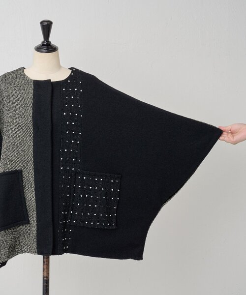 BEARDSLEY 定価4.7万円 パッチワークポンチョ パッチワークポンチョコート（その他アウター）｜BEARDSLEY