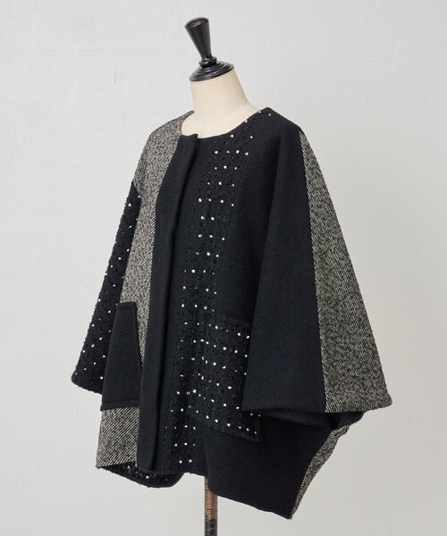 BEARDSLEY（ビアズリー）の「パッチワークポンチョコート（その他アウター・レディース・ブラック・FREE）」の20枚目の写真