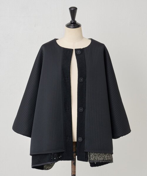 ビアズリー ポンチョコート　黒 BEARDSLEY（ビアズリー）の「中綿BIGポンチョコート（その他アウター