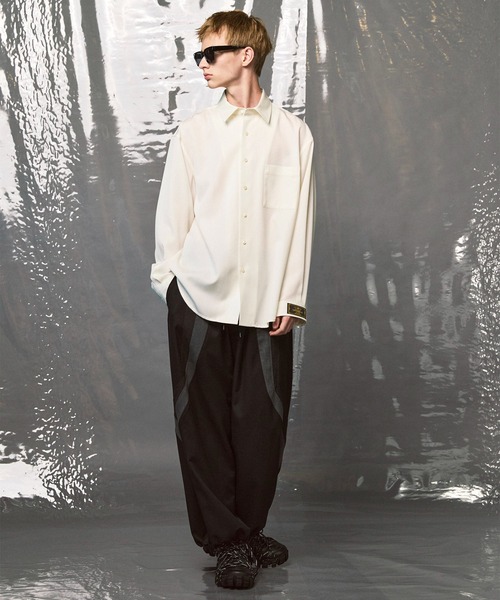 MAISON SPECIAL（メゾンスペシャル）の「《UNISEX》4 Colors Chambray Washable Wool Prime-Over Regular Collar Shirt/4色シャンブレーウールプライムオーバーレギュラーカラーシャツ【MAISON SPECIAL/メゾンスペシャル】（シャツ/ブラウス・メンズ・グレー/ホワイト/ダークブルー/チャコールグレー/ブラック・2/1/0）」の7枚目の写真