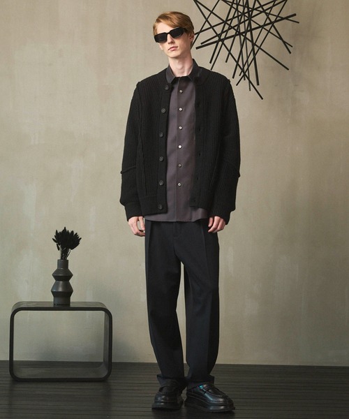 MAISON SPECIAL（メゾンスペシャル）の「《UNISEX》4 Colors Chambray Washable Wool Prime-Over Regular Collar Shirt/4色シャンブレーウールプライムオーバーレギュラーカラーシャツ【MAISON SPECIAL/メゾンスペシャル】（シャツ/ブラウス・メンズ・グレー/ホワイト/ダークブルー/チャコールグレー/ブラック・2/1/0）」の11枚目の写真