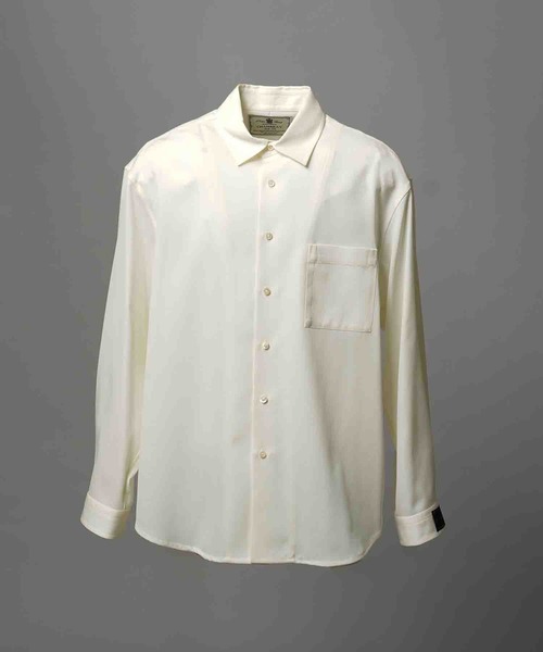 MAISON SPECIAL（メゾンスペシャル）の「《UNISEX》4 Colors Chambray Washable Wool Prime-Over Regular Collar Shirt/4色シャンブレーウールプライムオーバーレギュラーカラーシャツ【MAISON SPECIAL/メゾンスペシャル】（シャツ/ブラウス・メンズ・グレー/ホワイト/ダークブルー/チャコールグレー/ブラック・2/1/0）」の19枚目の写真