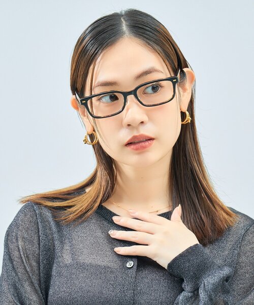 UNITED ARROWS（ユナイテッドアローズ）の「Zoff｜UNITED ARROWS｜ウェリントン型 メガネ [Stylish] 横長 ｜伊達メガネ 度付き[レンズ交換券付き]ユニセックス  ユナイテッドアローズ（メガネ・メンズ・ブラック/グリーン/ブラック系その他6・FREE）」の2枚目の写真