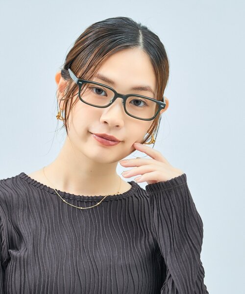 UNITED ARROWS（ユナイテッドアローズ）の「Zoff｜UNITED ARROWS｜ウェリントン型 メガネ [Stylish] 横長 ｜伊達メガネ 度付き[レンズ交換券付き]ユニセックス  ユナイテッドアローズ（メガネ・メンズ・ブラック/グリーン/ブラック系その他6・FREE）」の22枚目の写真