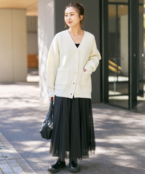 追加》ブークレダブルフェイスカーディガン（カーディガン/ボレロ