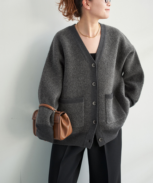 追加》ブークレダブルフェイスカーディガン（カーディガン/ボレロ