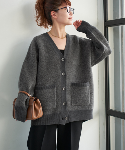 追加》ブークレダブルフェイスカーディガン（カーディガン/ボレロ