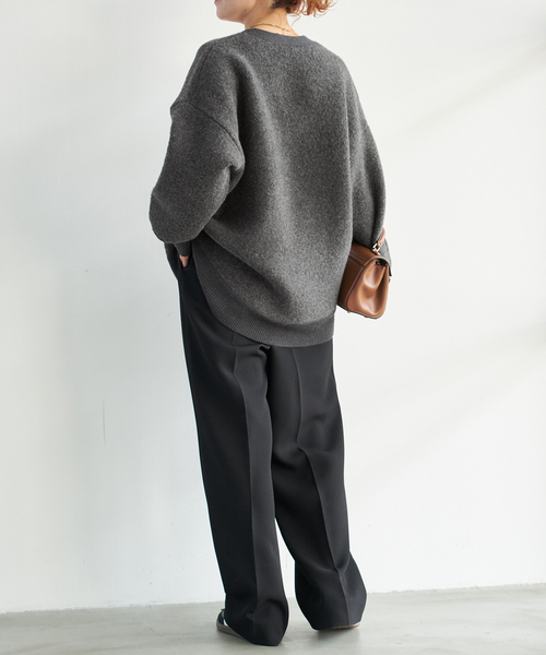 Spick & Span(スピックアンドスパン)の「《追加》ブークレダブルフェイスカーディガン(カーディガン/ボレロ・レディース・ホワイト/チャコールグレー・FREE)」の12枚目の写真