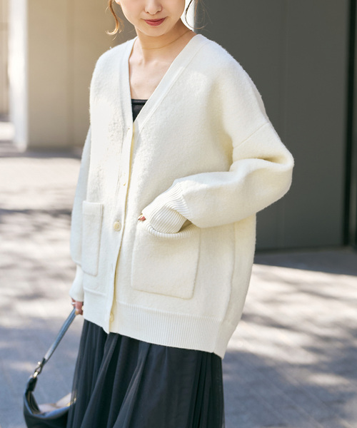 追加》ブークレダブルフェイスカーディガン（カーディガン/ボレロ