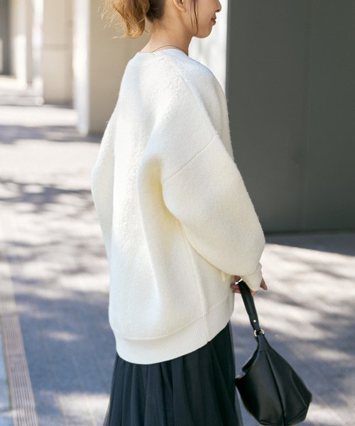 Spick & Span(スピックアンドスパン)の「《追加》ブークレダブルフェイスカーディガン(カーディガン/ボレロ・レディース・ホワイト/チャコールグレー・FREE)」の16枚目の写真