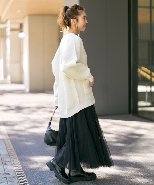 追加》ブークレダブルフェイスカーディガン（カーディガン/ボレロ