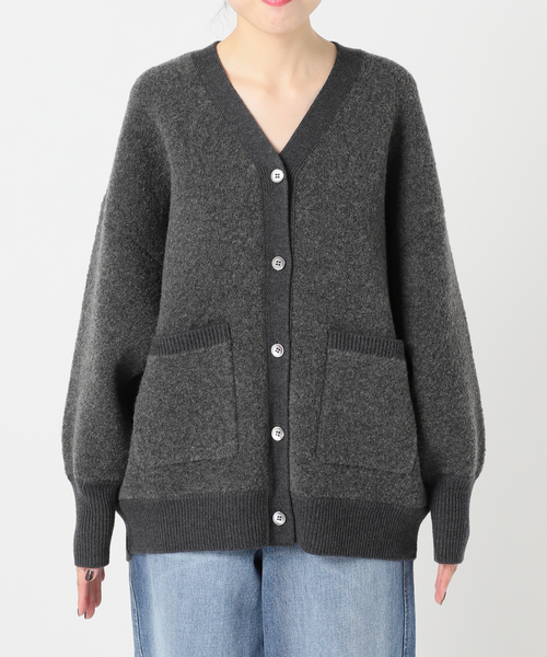タイムセール中♪ 新品 スピックアンドスパン ブークレダブルフェイスカーディガン 追加》ブークレダブルフェイスカーディガン（カーディガン）｜Spick