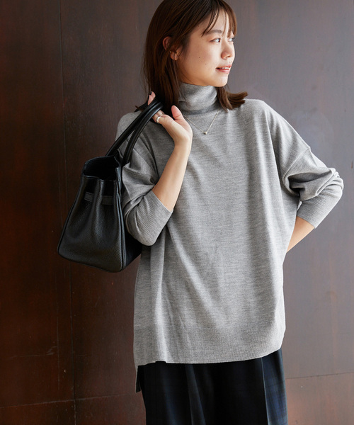 セール】《WEB限定追加 / 新色》BiellaYarnワイドタートルネック