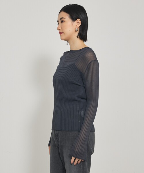 qualite（カリテ）の「【スヌード取り外し可能】ワイドリブシアースヌードニット/2WAY/秋服/冬服（ニット/セーター・レディース・ダークオレンジ/ブルー/チャコールグレー・フリー）」の15枚目の写真